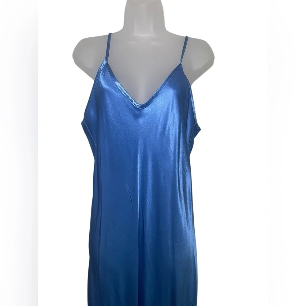 Enza Costa New Pool Blue Bias Cut Tank Slip Dress Size 4 / Extra Large